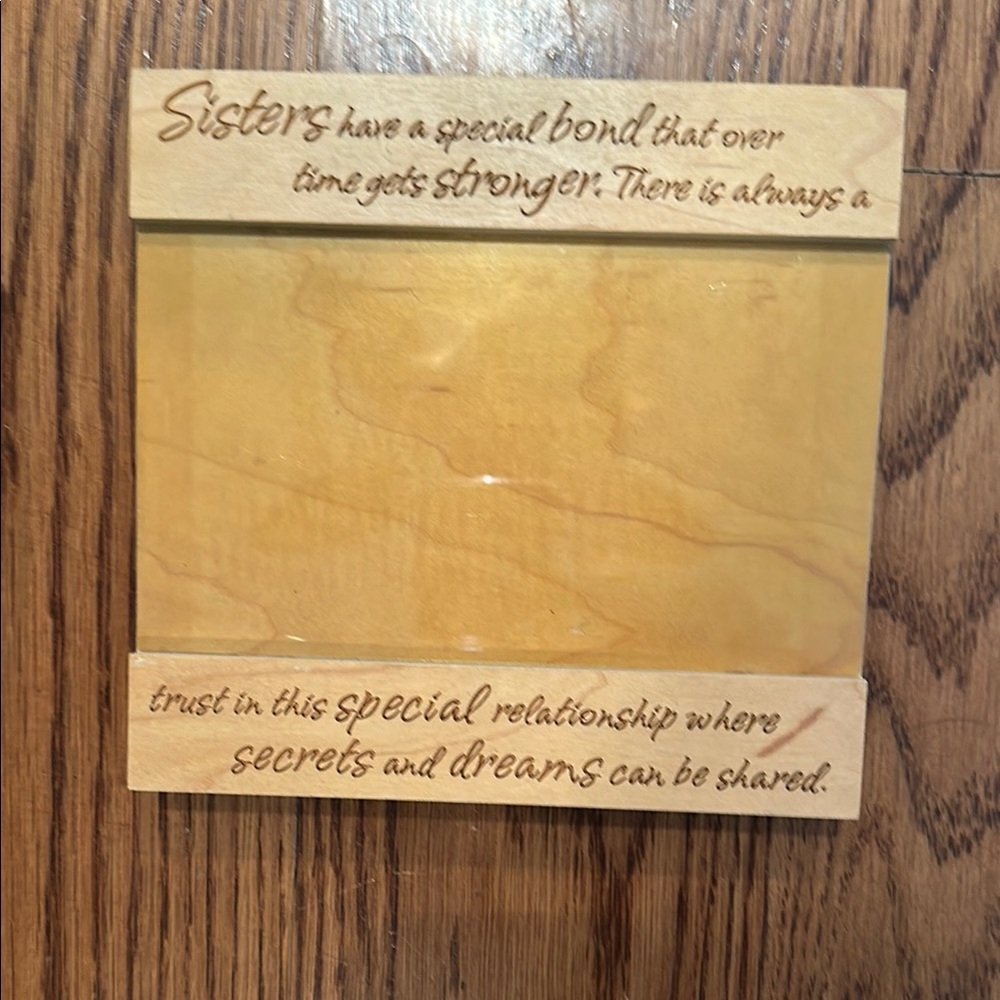 Wooden Sisters Plaque with Engraved Message